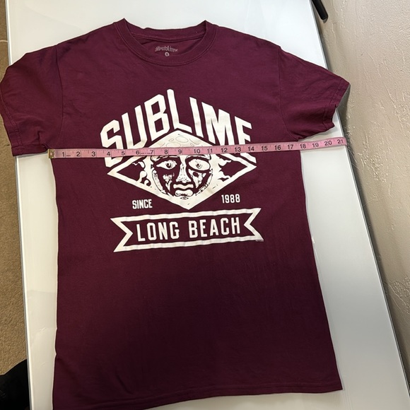 Sublime burgundy w white graphic 100%Cotton T-shirt S - Picture 7 of 7